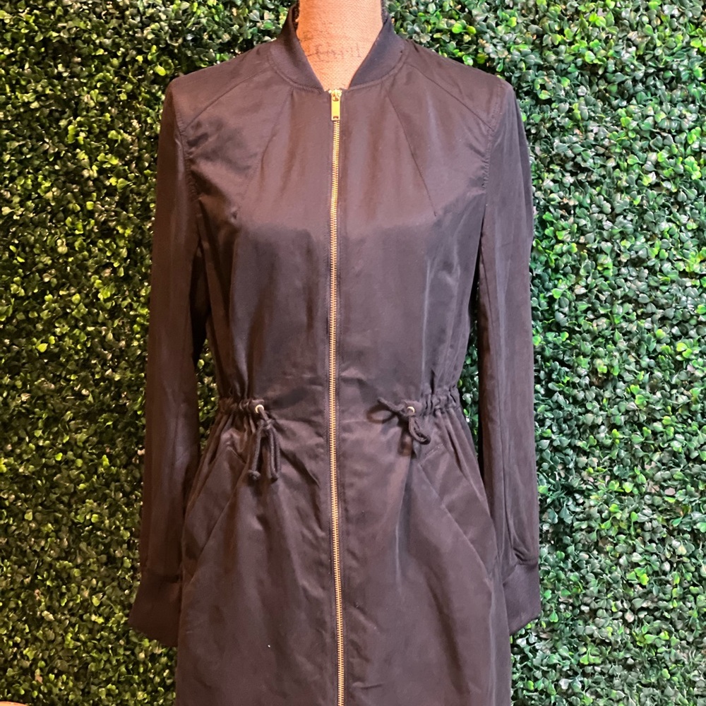 H&M Thin Black collarless Parka Jacket, Size 6